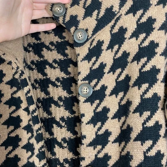 Madewell Black and Tan Houndstooth Cardigan - Picture 4 of 7